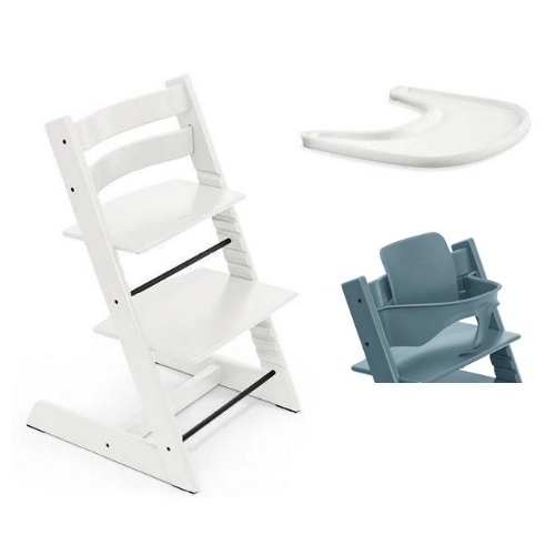 Stokke Seggiolone Tripp Trapp 3 in 1 White con vassoio