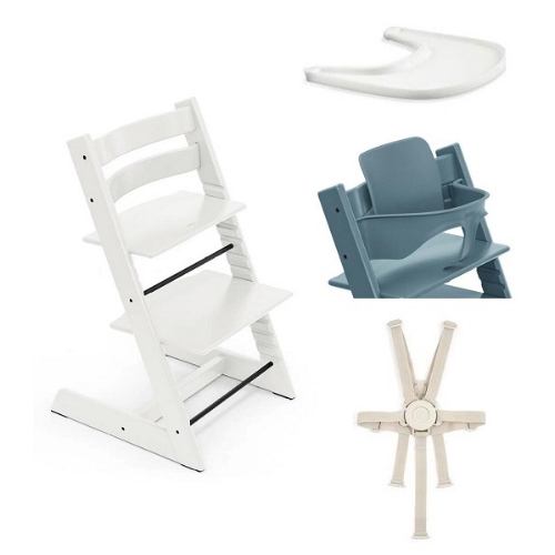 Stokke Seggiolone Tripp Trapp 4 in 1 White con cinture