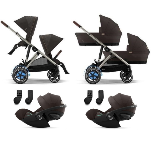 Cybex Trio Gemellare eGazelle S Chocolate Brown e Cloud G3 Plus I-Size