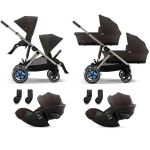 Cybex Trio Gemellare eGazelle S Chocolate Brown e Cloud G3 Plus I-Size