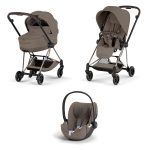 Cybex Trio Mios Style Champagne Gold-Coconut Brown con Cloud T Plus