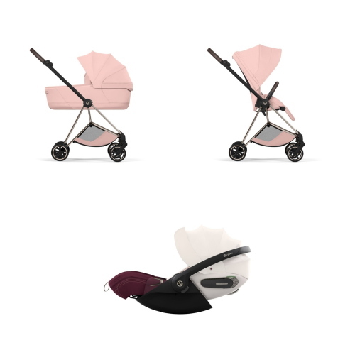 Trio Cybex Mios Champagne Gold Peach Pink con ovetto Cloud S Style Quartz Pink