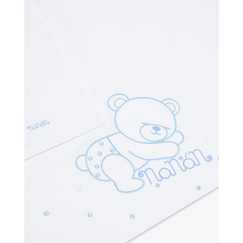 Nanan Set Lenzuola Carrozzina 3 Pezzi Sweet Dots Azzurro