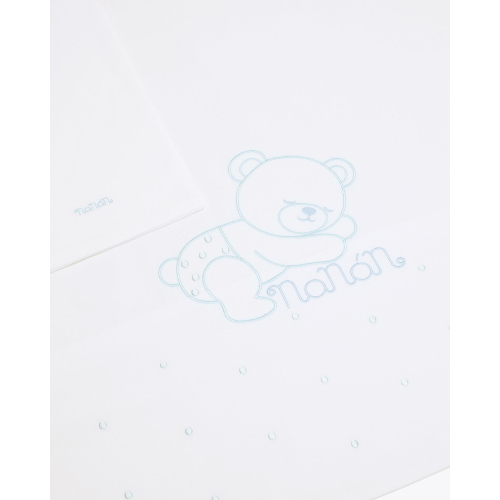 Nanan Set Lenzuola Lettino 3 Pezzi Sweet Dots Azzurro