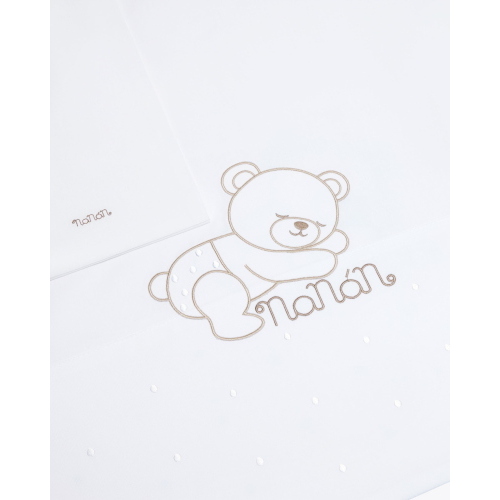 Nanan Set Lenzuola Lettino 3 Pezzi Sweet Dots Bianco