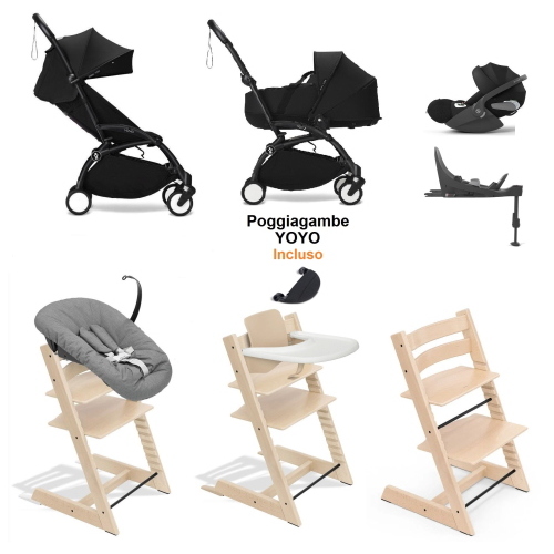 Kit Nascita neonato Trio Yoyo 3 con isofix e Tripp Trapp
