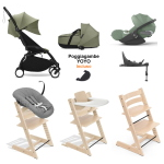 Kit Nascita neonato Trio Yoyo 3 con isofix e kit Tripp Trapp