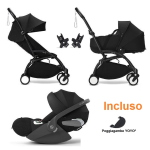 Stokke Trio Yoyo 3 Black-Black con Cybex Cloud T I-Size Black