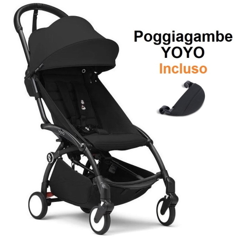 Stokke Passeggino Yoyo 3 Black con Poggiagambe