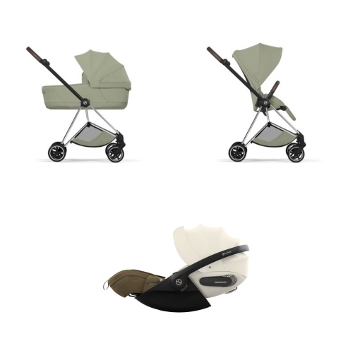 Trio Cybex Mios Chrome Sage Green con Cloud S Style Jade Green