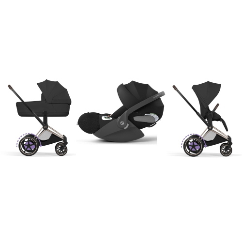 Cybex Trio ePriam Style Champagne Gold-Sepia Black con Cloud T I-Size